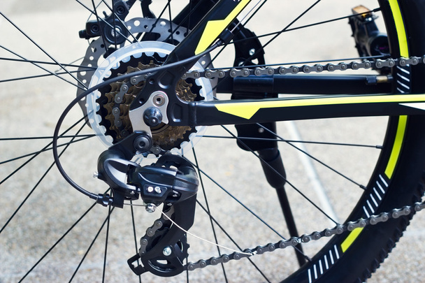 Bike gear and back wheel - Foto, imagen