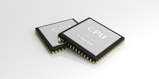 3D rendering twee cpu processors - Foto, afbeelding