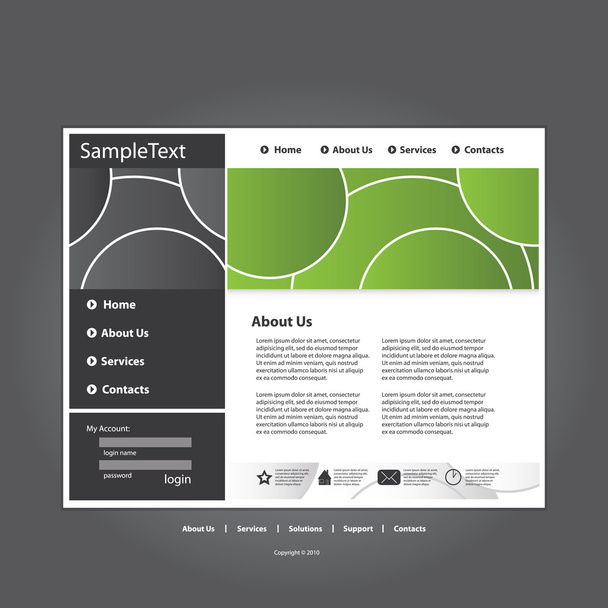 Business website template in editable vector format - Vettoriali, immagini