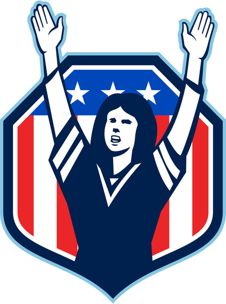 女子アメリカン フットボール ファン シールド  - ベクター画像