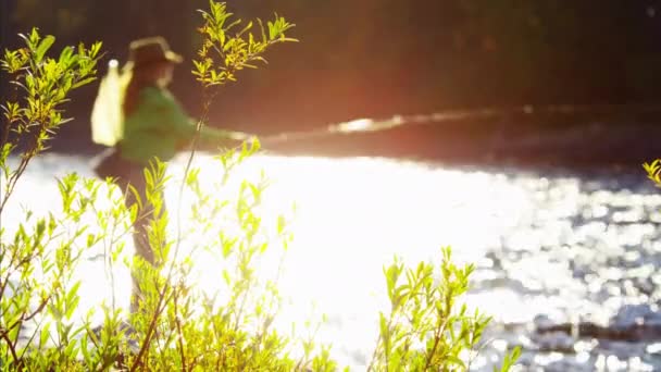 Weibliche Wurfanlage im Süßwasser - Filmmaterial, Video