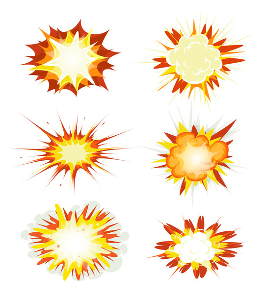 Comic Book Explosion, Bombs And Blast Set - Vector, Image
