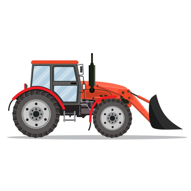 Tractor rojo icono bulldozer
 - Vector, imagen