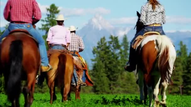 horse Riders on Kootenay Mountain Range  - Footage, Video