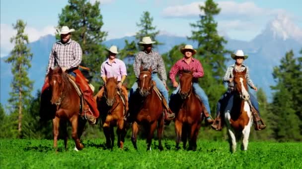 horse Riders on Kootenay Mountain Range  - Footage, Video
