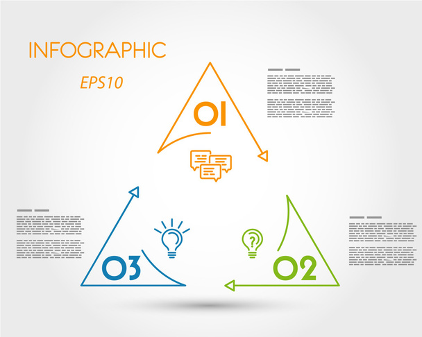 colorful linear infographic triangle with circle - Vector, Image