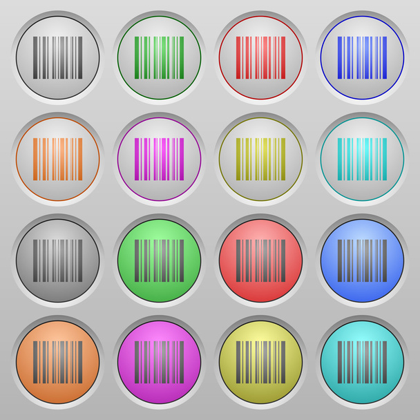 Barcode plastic sunk buttons - Vector, Image