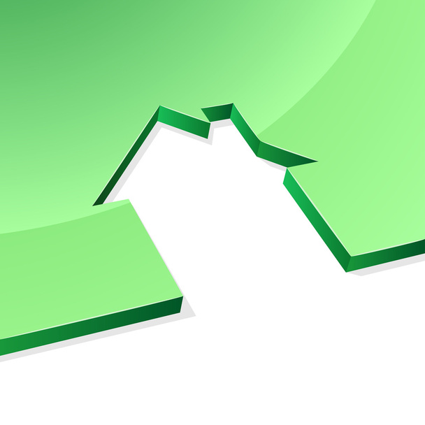 Green house 3D shape concept image - Vektor, Bild