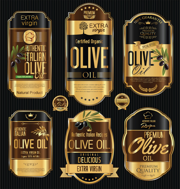 Colección de fondo dorado vintage retro aceite de oliva
 - Vector, imagen