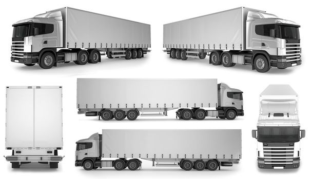 6 x Big Truck Background - Blank mockup for design branding - Photo, Image