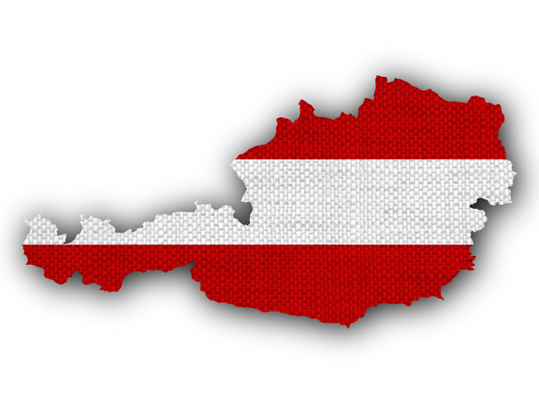 Mapa y Bandera de Austria - Foto, imagen