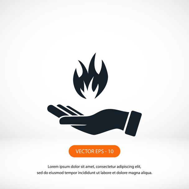 hand holding a fire icon - Photo, Image