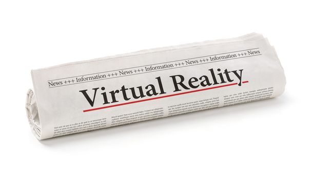 Opgerolde krant met de krantekop Virtual Reality - Foto, afbeelding