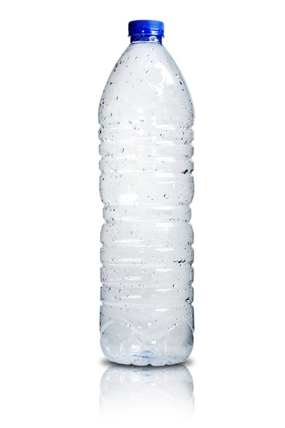 obraz czas oczyszczona woda butelki na białym tle - Zdjęcie, obraz