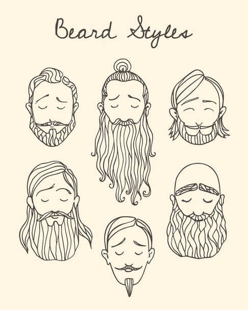 Beard styles illustration - Vector, Imagen