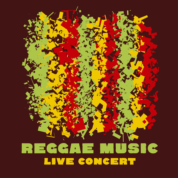 classic reggae color music background. Jamaica poster vector ill - Vector, Image