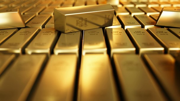 Gold Bars realistic 3D animation - Footage, Video