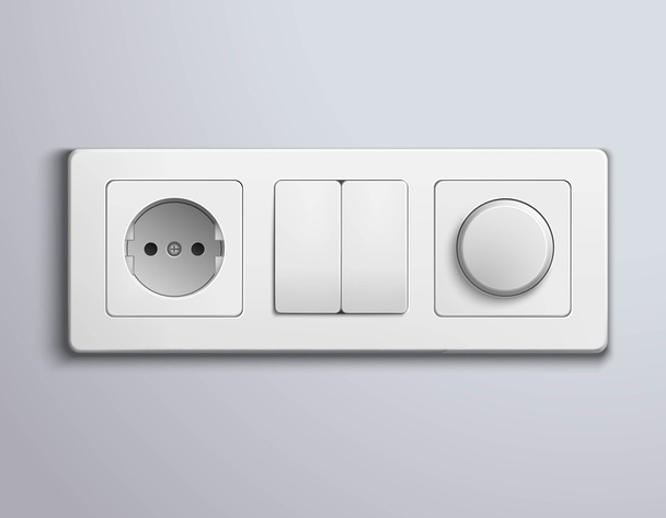 Switchs Sockets Realistic Panel - Vector, afbeelding