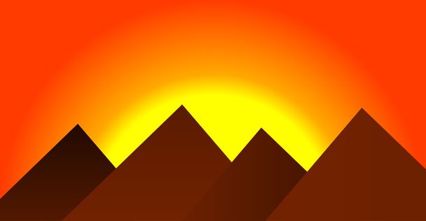 Vector illustration. Flat mountains. Mission and achievement. Nature and travel - ベクター画像