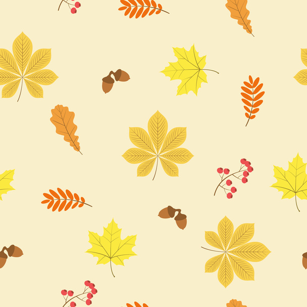 Seamless pattern with autumn leaves. - Vector, Imagen