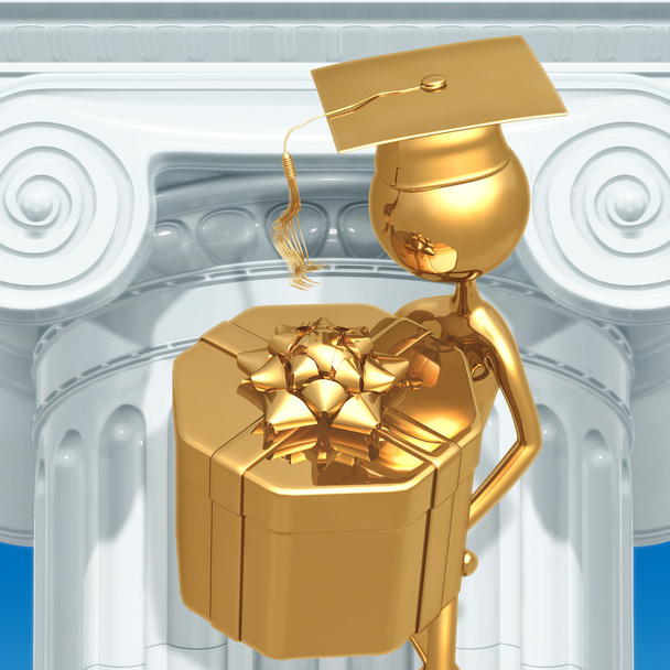 Golden Grad Gift Conceito de Graduação Presente
 - Foto, Imagem