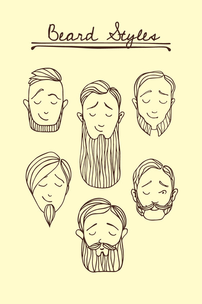 Beard styles illustration - Διάνυσμα, εικόνα