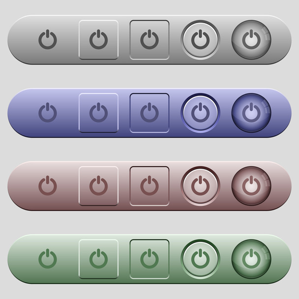 Power switch icons on menu bars - Vektor, obrázek