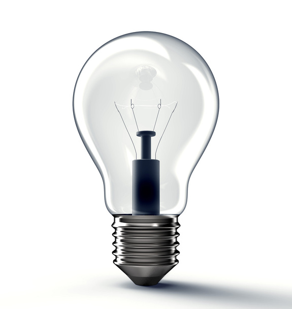 bright glass light bulb isolated on background  - Foto, afbeelding