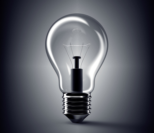 bright glass light bulb isolated on background  - Foto, Imagen