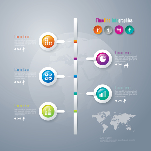 Business infographic of vertical progress - Vector, Image
