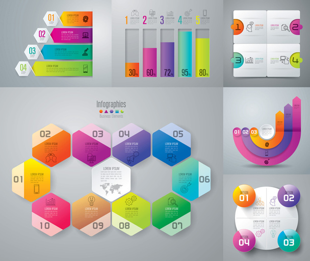 Set of infographics design templates - Vektor, kép