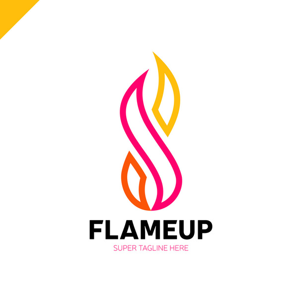 Flame logo template. Fire vector design. Number eight - Vector, Image