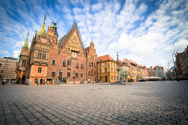 Wroclaw tarihsel pazarda görünümünü / Polonya - Fotoğraf, Görsel