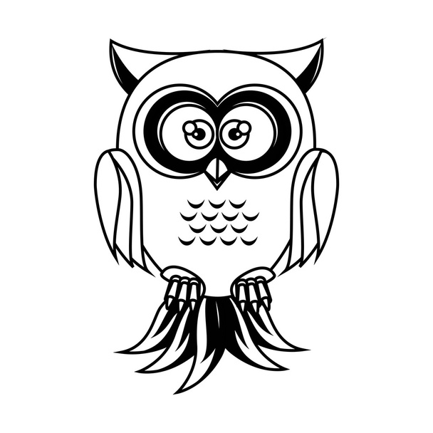 owl bird cartoon - Vector, afbeelding