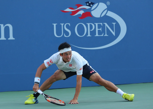 Professional tennis player Kei Nishikori of Japan in action during his round four match at US Open 2016 - Фото, зображення