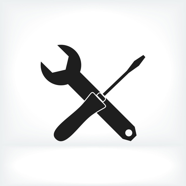 Wrench and screwdriver icon - Vector, imagen