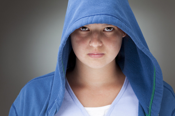 Girl in a hooded jacket - Photo, Image
