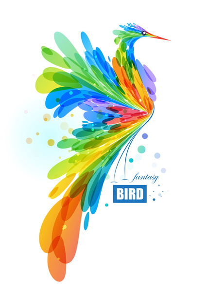 Colorido pájaro fantasía
 - Vector, imagen