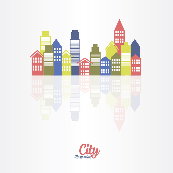 city buildings silhouettes - Vector, imagen