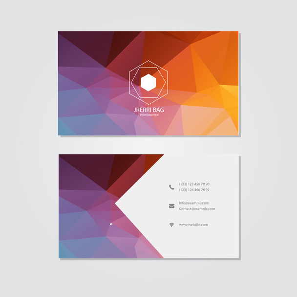 Card with polygonal background - Vettoriali, immagini