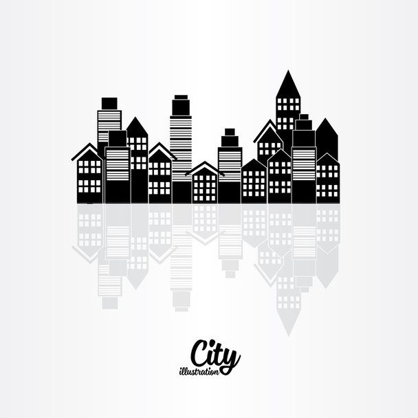 city buildings silhouettes - Vector, imagen
