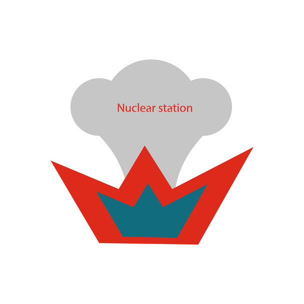 Грибное облако ядерного взрыва. Плоский векторный инвентарь
 - Вектор,изображение