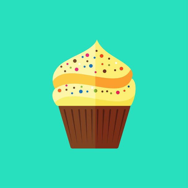 flat cupcake icon - Vettoriali, immagini