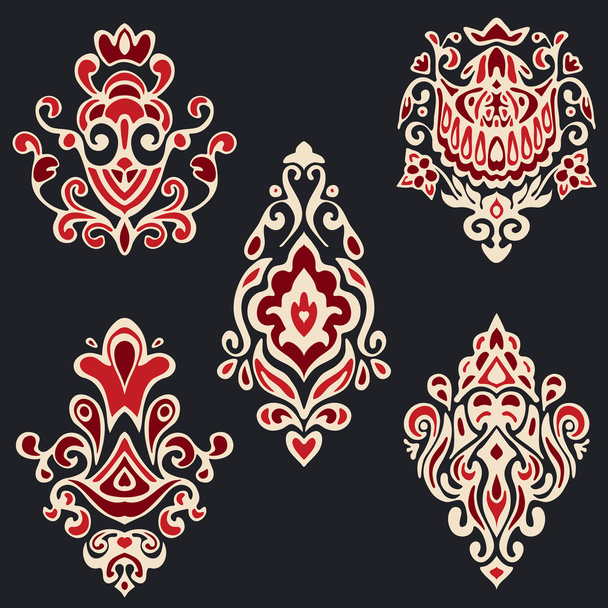 damask flourishes design  collection. - Vector, Image