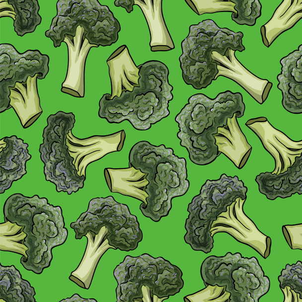 Broccoli vector seamless pattern. - Vecteur, image