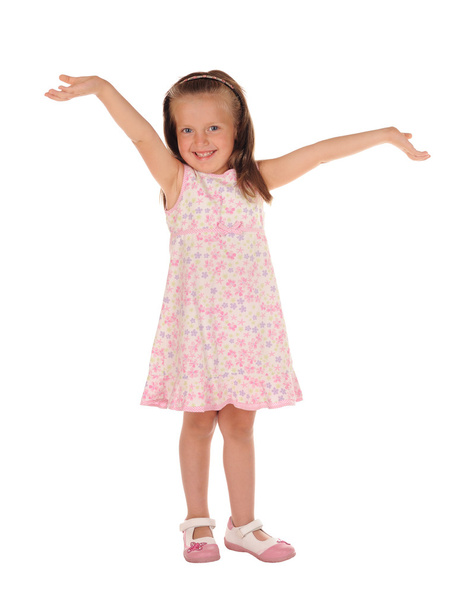 Open arms little happy girl - Foto, Imagem