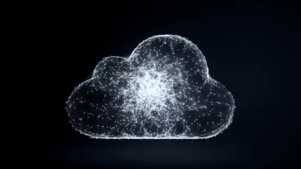 cloud computingu od chaoticky pomalu pohybující propojených bodů, technologie cloud, cloud skladování, internet věcí - Záběry, video