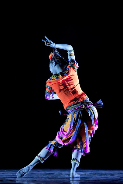 pretty chinese Uighur national dancing girl - Photo, Image