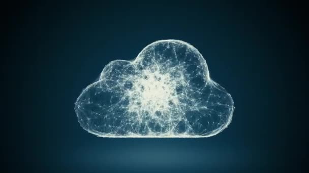 Cloud Computing aus den chaotisch langsamen Vernetzungspunkten, Cloud-Technologie, Cloud-Speicher, Internet der Dinge - Filmmaterial, Video