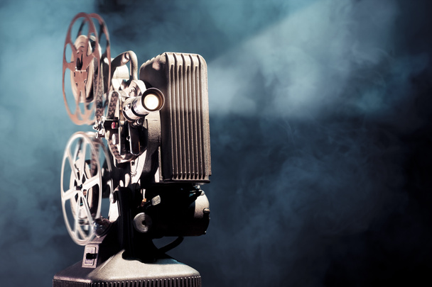 old film projector with dramatic lighting - Photo, Image